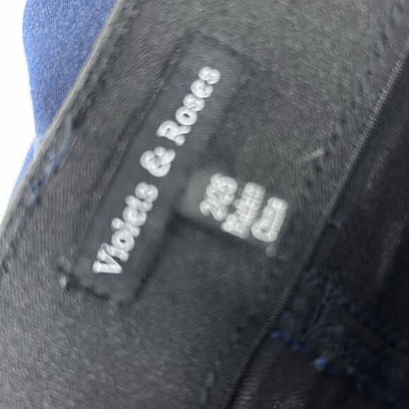 Violets And Roses Women's Navy Blue Sz 2 Chino Pants stretchy Trousers - Picture 7 of 10